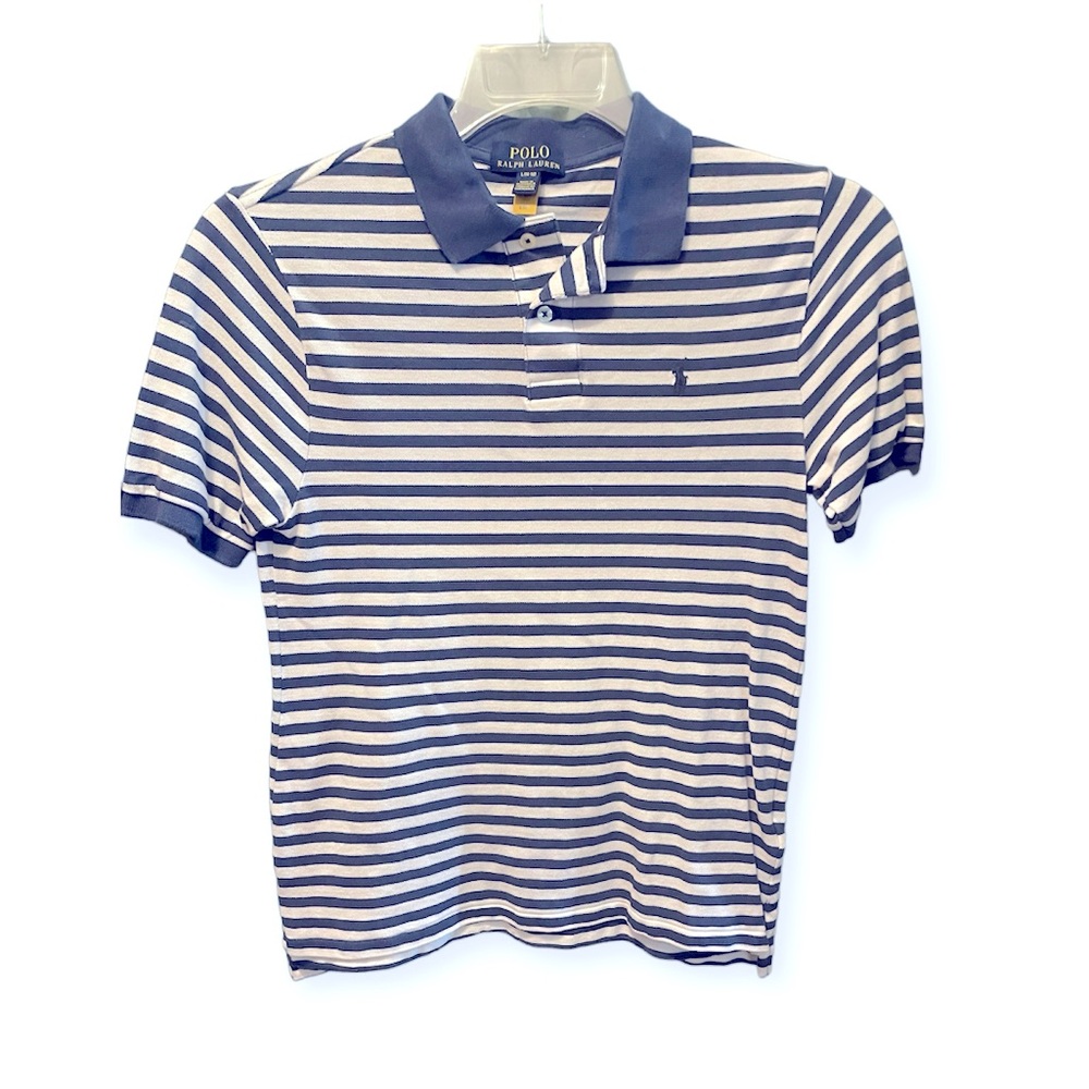 Polo Striped Mesh Boys Shirt Size 14-16